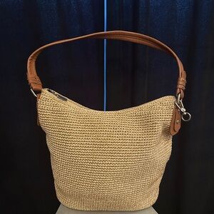 The Sak Tan and Brown Woven Shoulder Bag